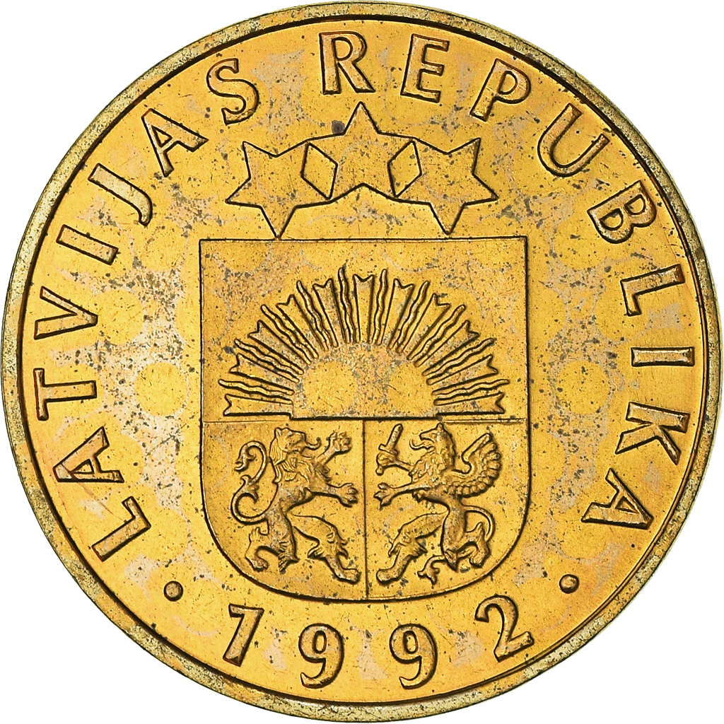 Moneda, Letonia, 20 Santimu, 1992, EBC+, Níquel - latón, KM:22.1