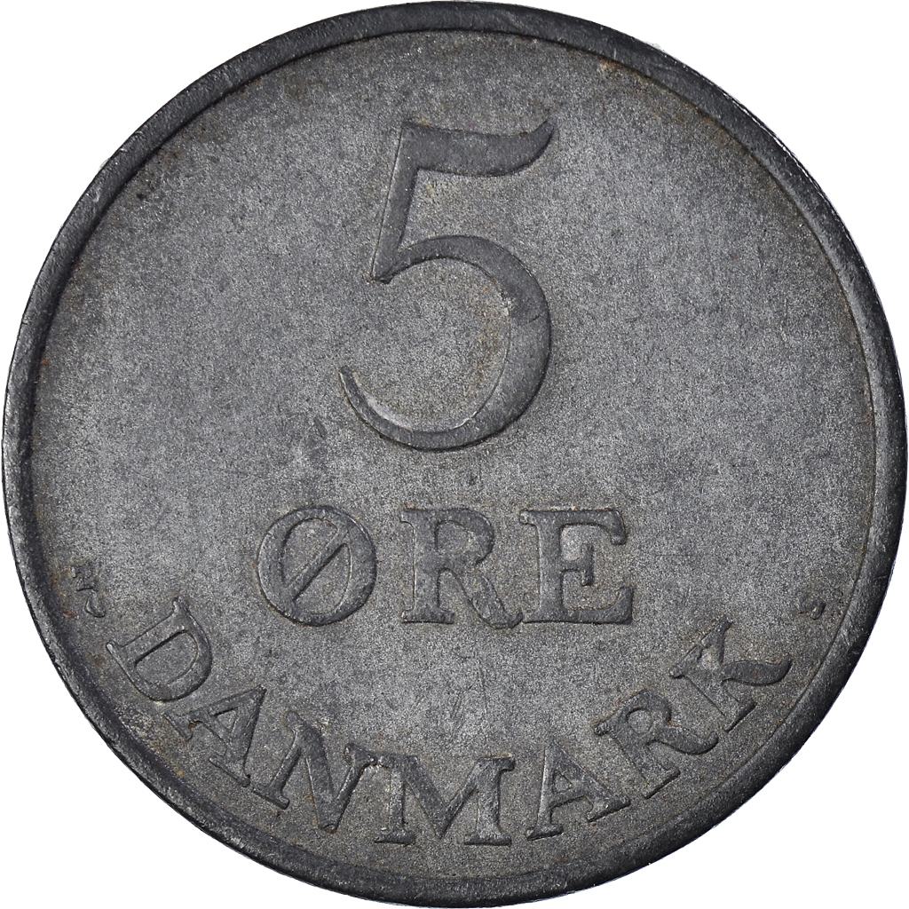 Moneda, Dinamarca, Frederik IX, 5 Öre, 1953, Copenhagen, MBC, Cinc, KM:843.1