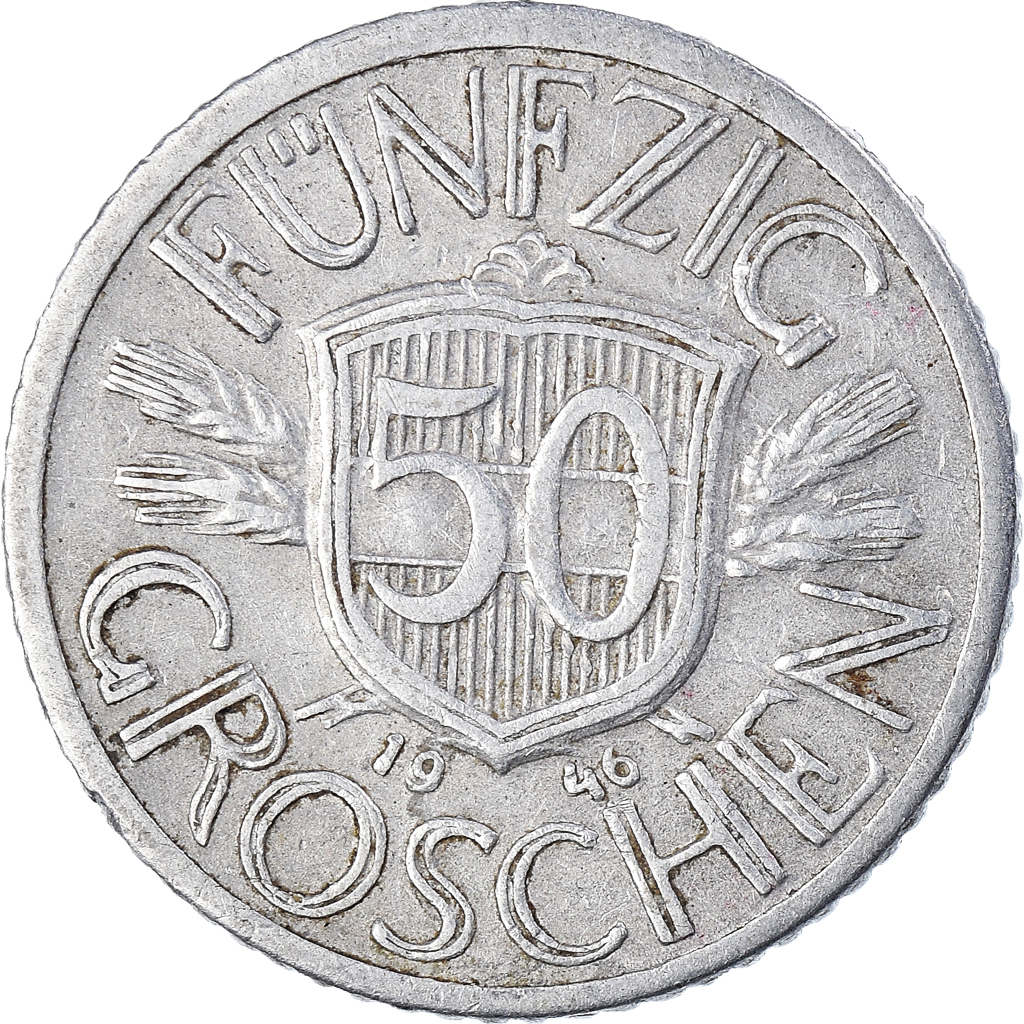 Moneda, Austria, 50 Groschen, 1946, MBC+, Aluminio, KM:2870