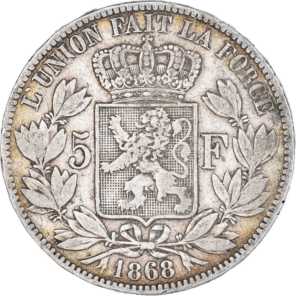 Coin, Belgium, Leopold II, 5 Francs, 5 Frank, 1868, , Silver, KM:24