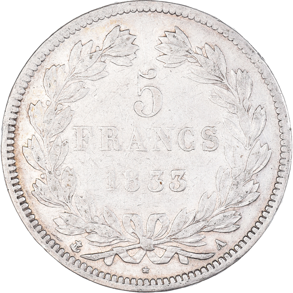 Coin, France, Louis-Philippe, 5 Francs, 1833, Paris, , Silver