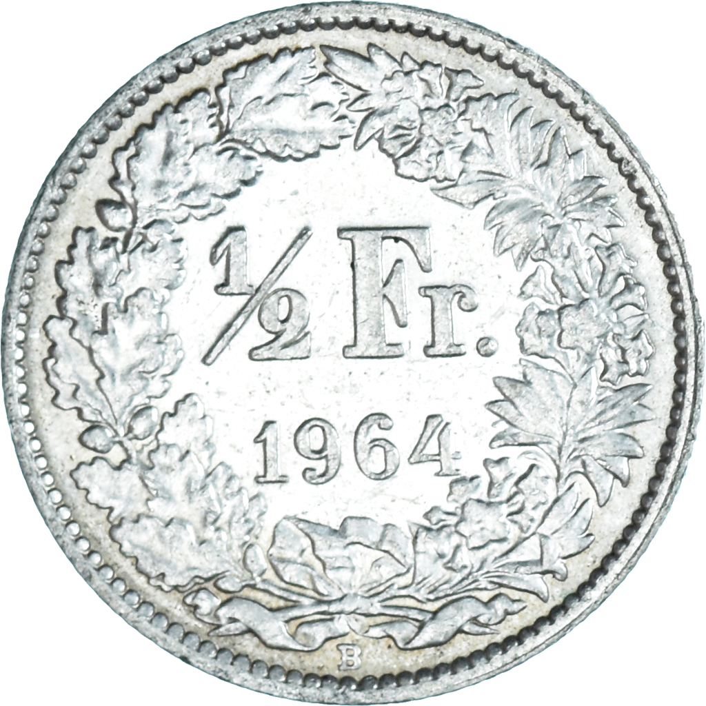 Coin, Switzerland, 1/2 Franc, 1964, Bern, , Silver, KM:23