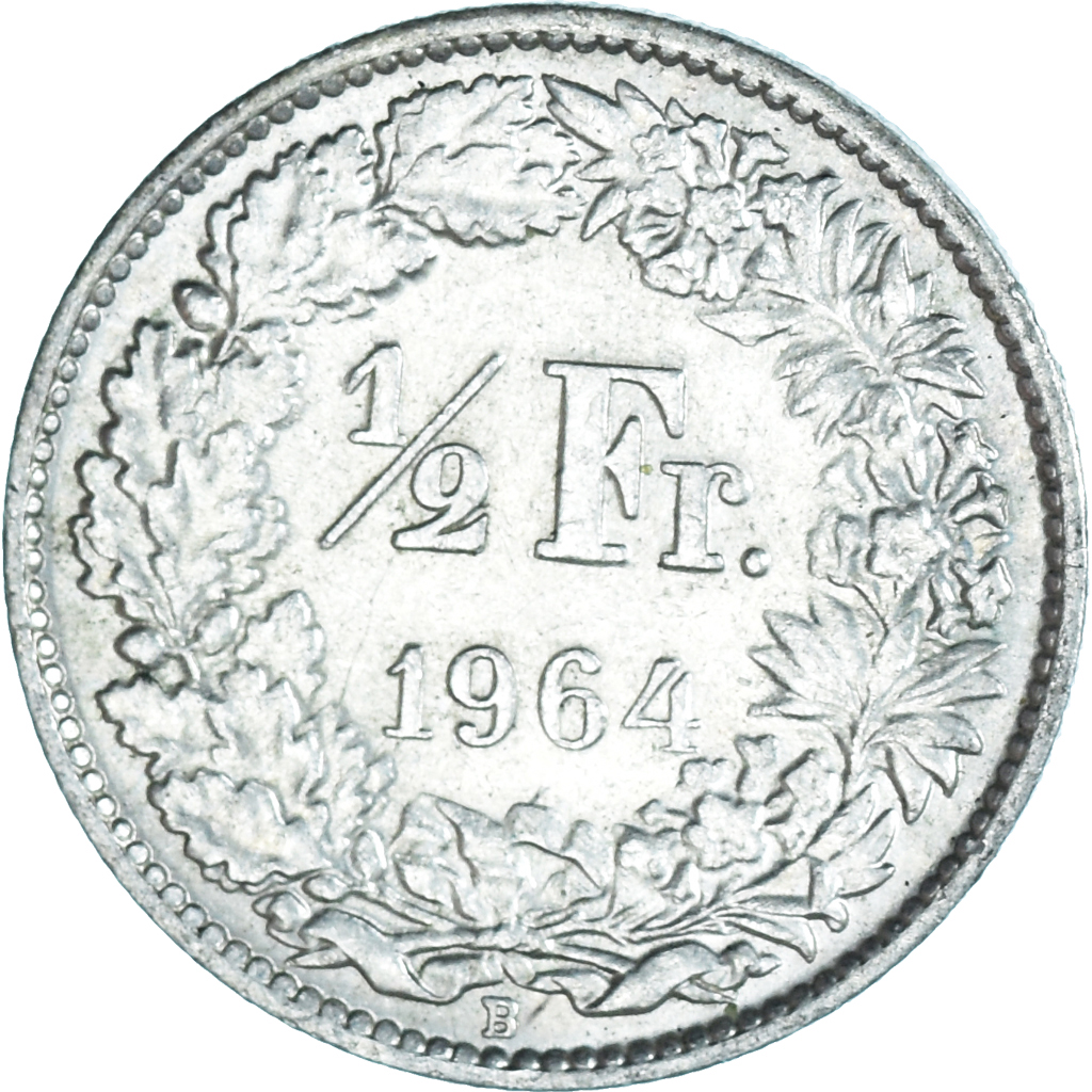 Coin, Switzerland, 1/2 Franc, 1964, Bern, , Silver, KM:23