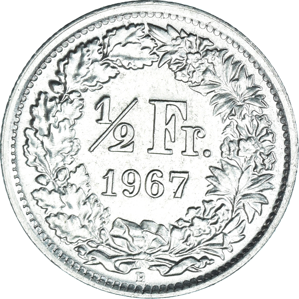 Coin, Switzerland, 1/2 Franc, 1967, Bern, , Silver, KM:23