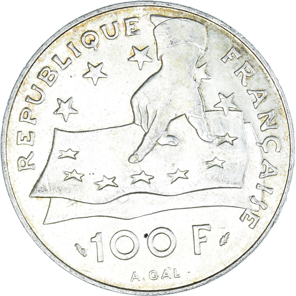 Coin, France, Descartes, 100 Francs, 1991, , Silver, KM:996