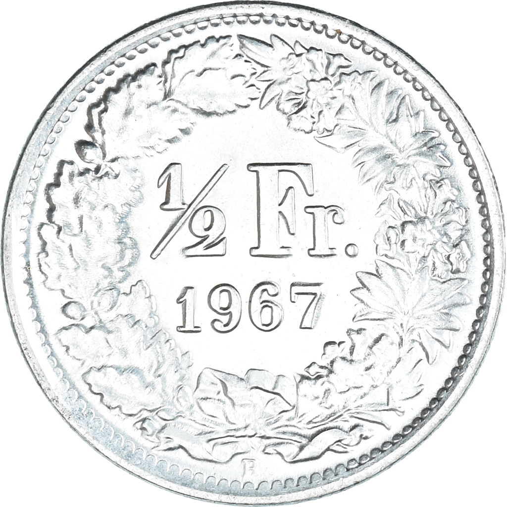 Coin, Switzerland, 1/2 Franc, 1967, Bern, , Silver, KM:23