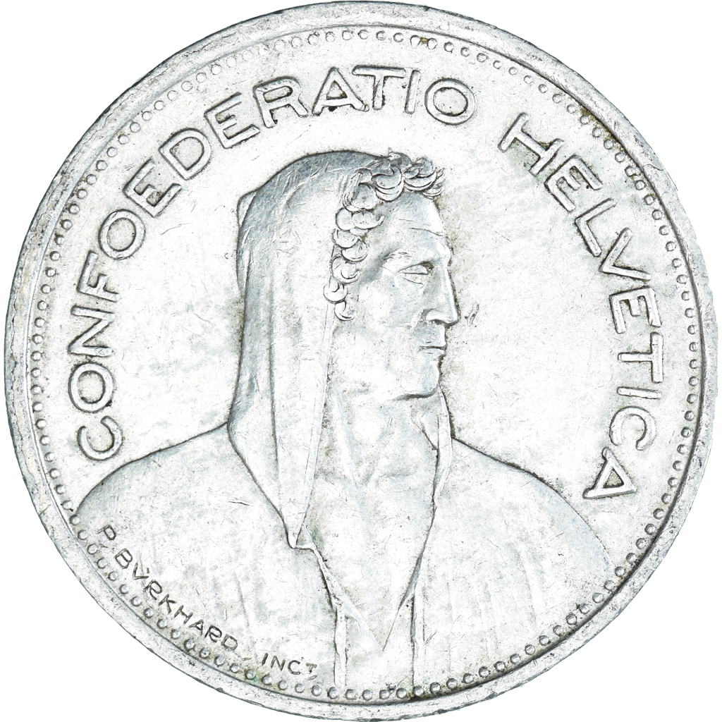 Coin, Switzerland, 5 Francs, 1953, Bern, , Silver, KM:40