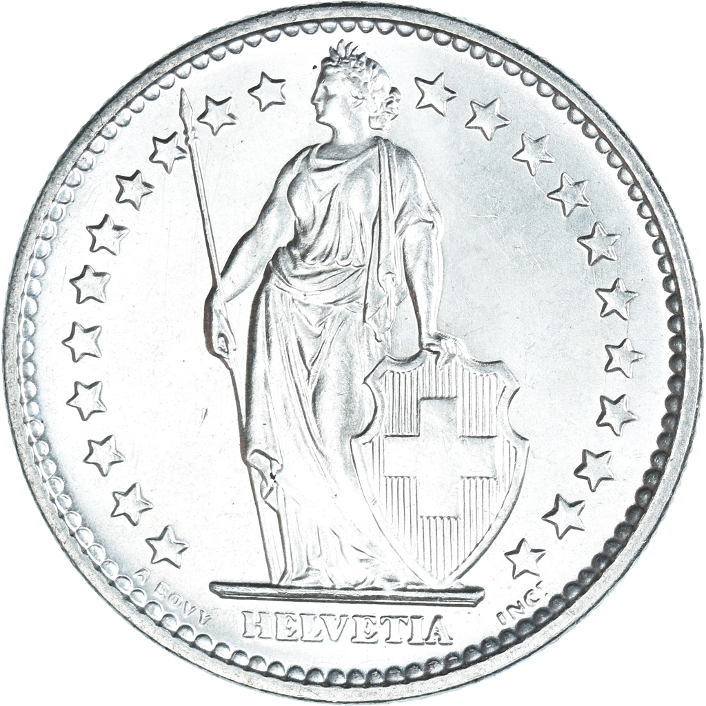 Coin, Switzerland, 2 Francs, 1967, Bern, , Silver, KM:21