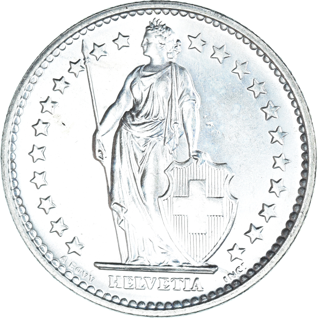 Coin, Switzerland, 2 Francs, 1967, Bern, , Silver, KM:21