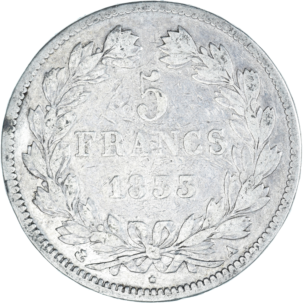 Coin, France, Louis-Philippe, 5 Francs, 1833, Paris, , Silver