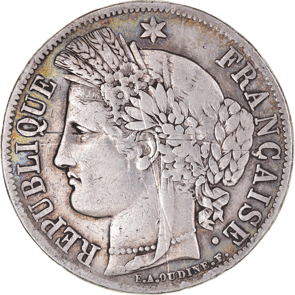 Coin, France, Cérès, 5 Francs, 1851, Paris, , Silver, KM:761.1