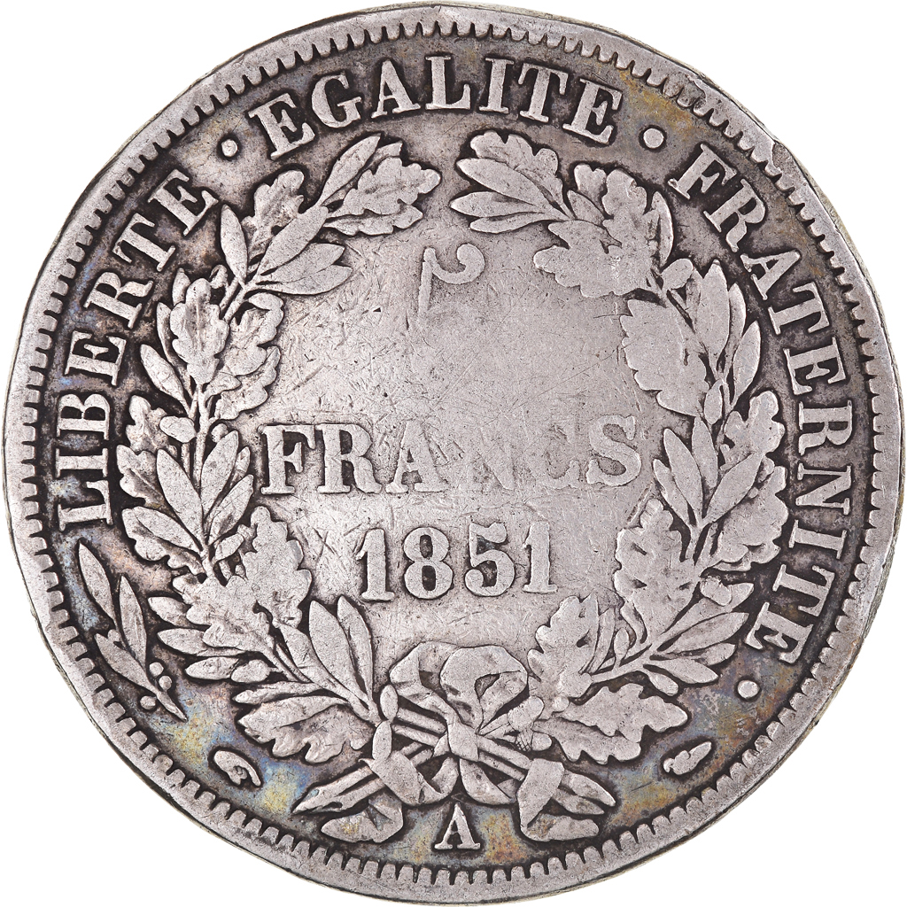 Coin, France, Cérès, 5 Francs, 1851, Paris, , Silver, KM:761.1