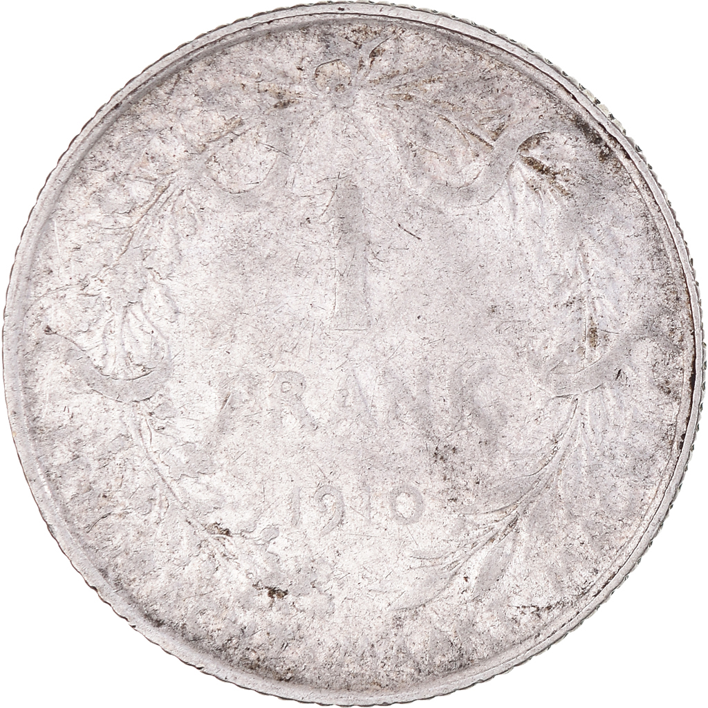 Coin, Belgium, Albert I, Franc, 1910, Brussels, , Silver, KM:73.1