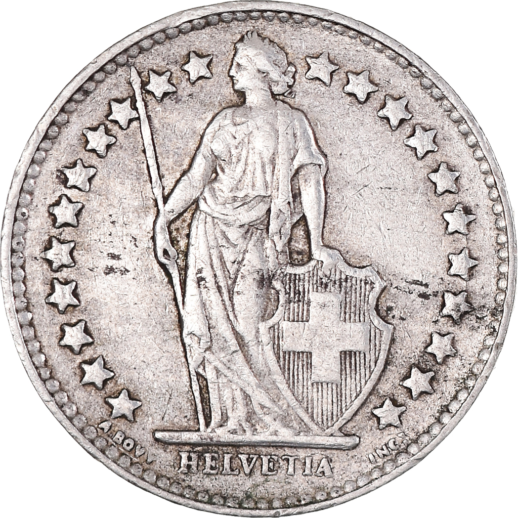Coin, Switzerland, 1/2 Franc, 1951, Bern, , Silver, KM:23