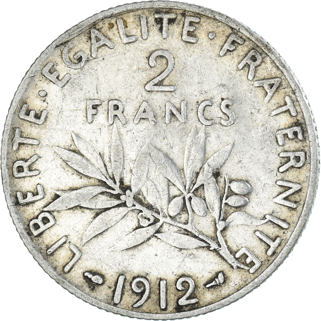 Coin, France, Semeuse, 2 Francs, 1912, Paris, , Silver, KM:845.1