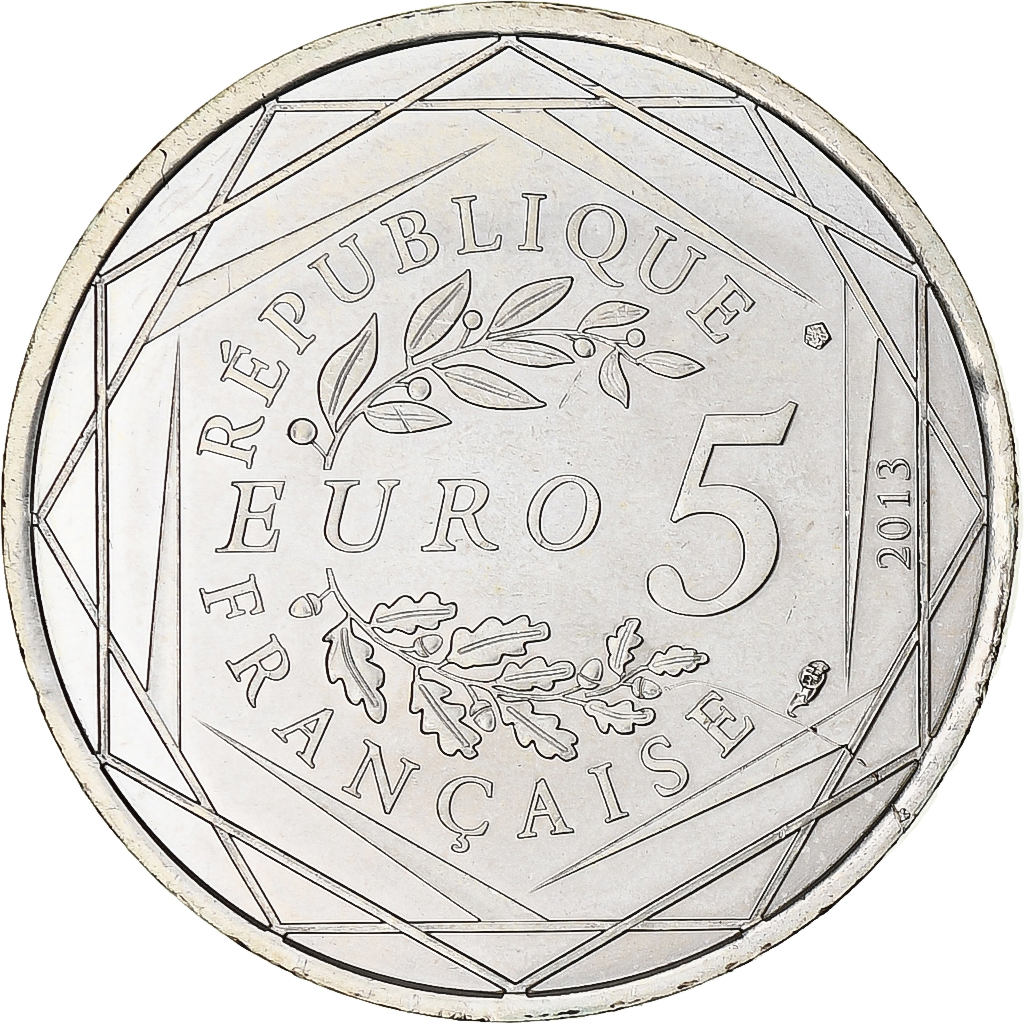 France, 5 Euro, Egalité, 2013, MS(64), Silver, Gadoury:EU646