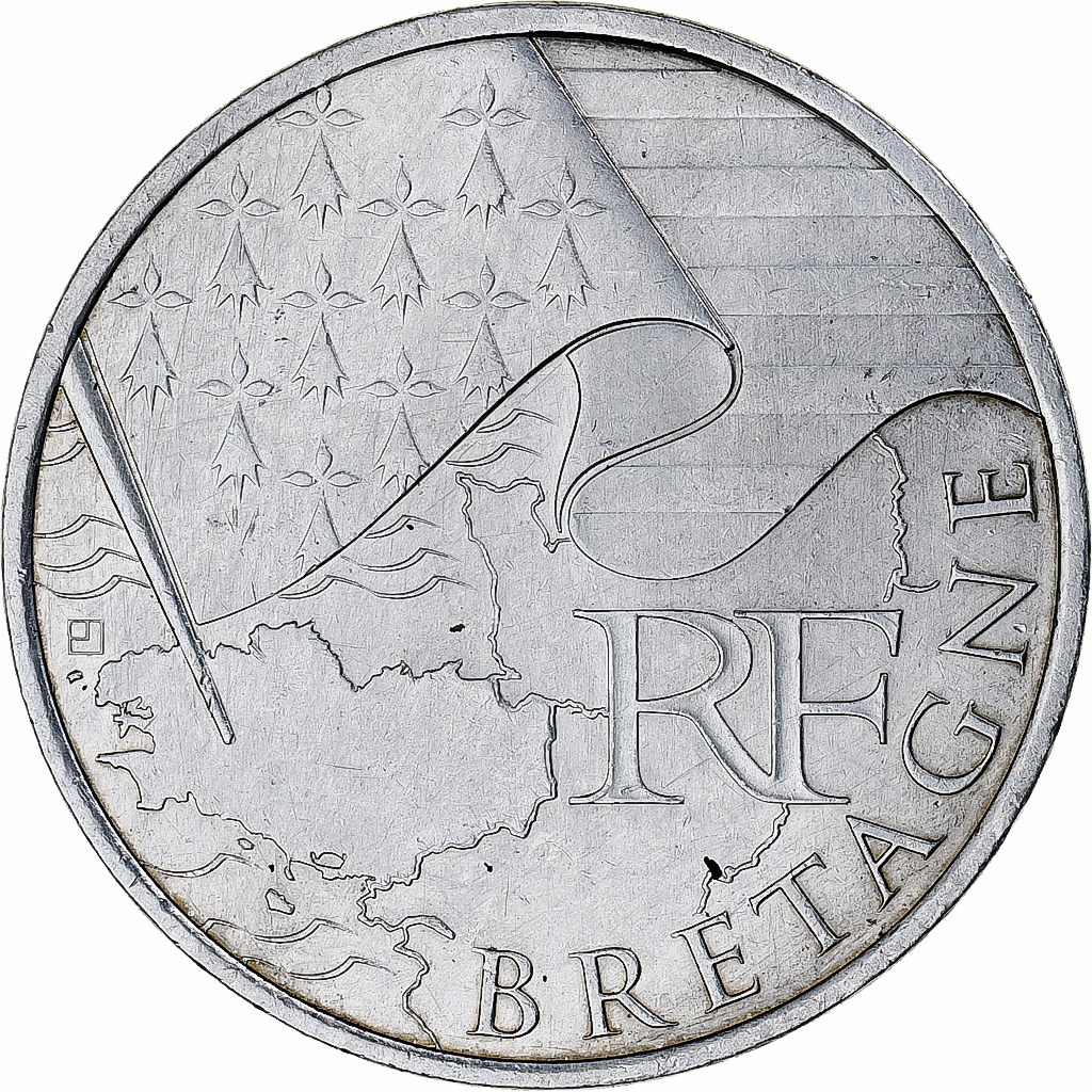 France, 10 Euro, Euros des régions, 2010, Monnaie de Paris, Bretagne