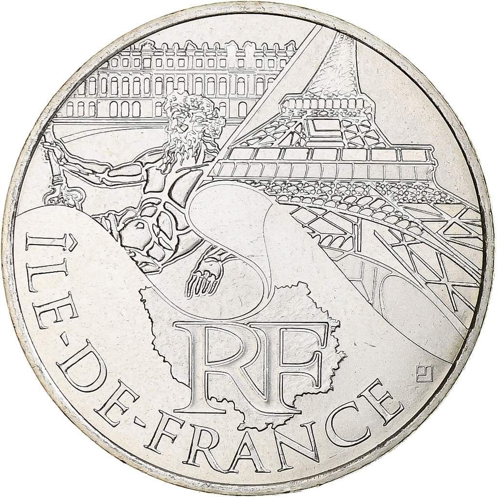 Frankreich, 10 Euro, Ile de France, 2011, Paris, STGL, Silber, KM:1739