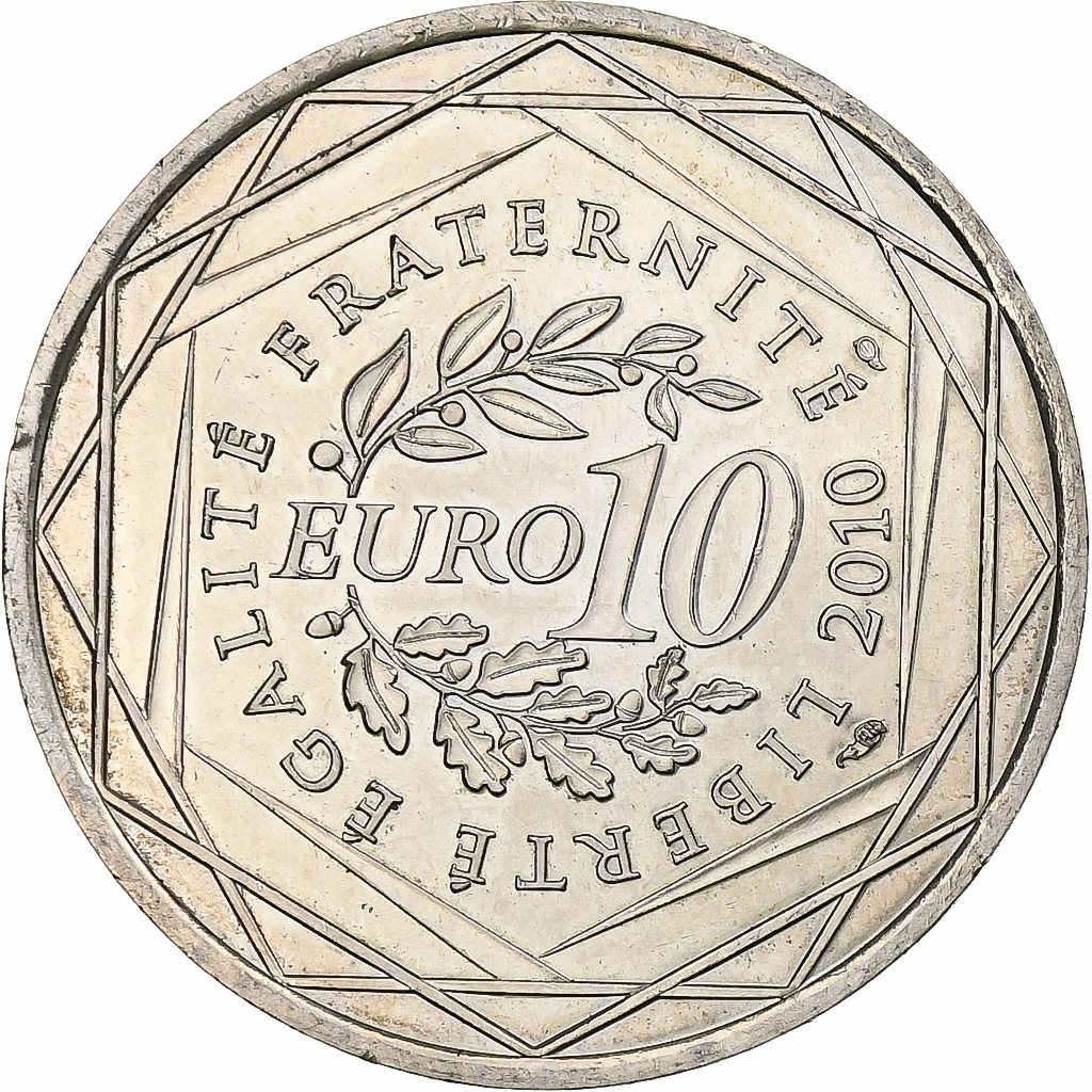 France, 10 Euro, Centre, 2010, Paris, SPL, Argent, KM:1650