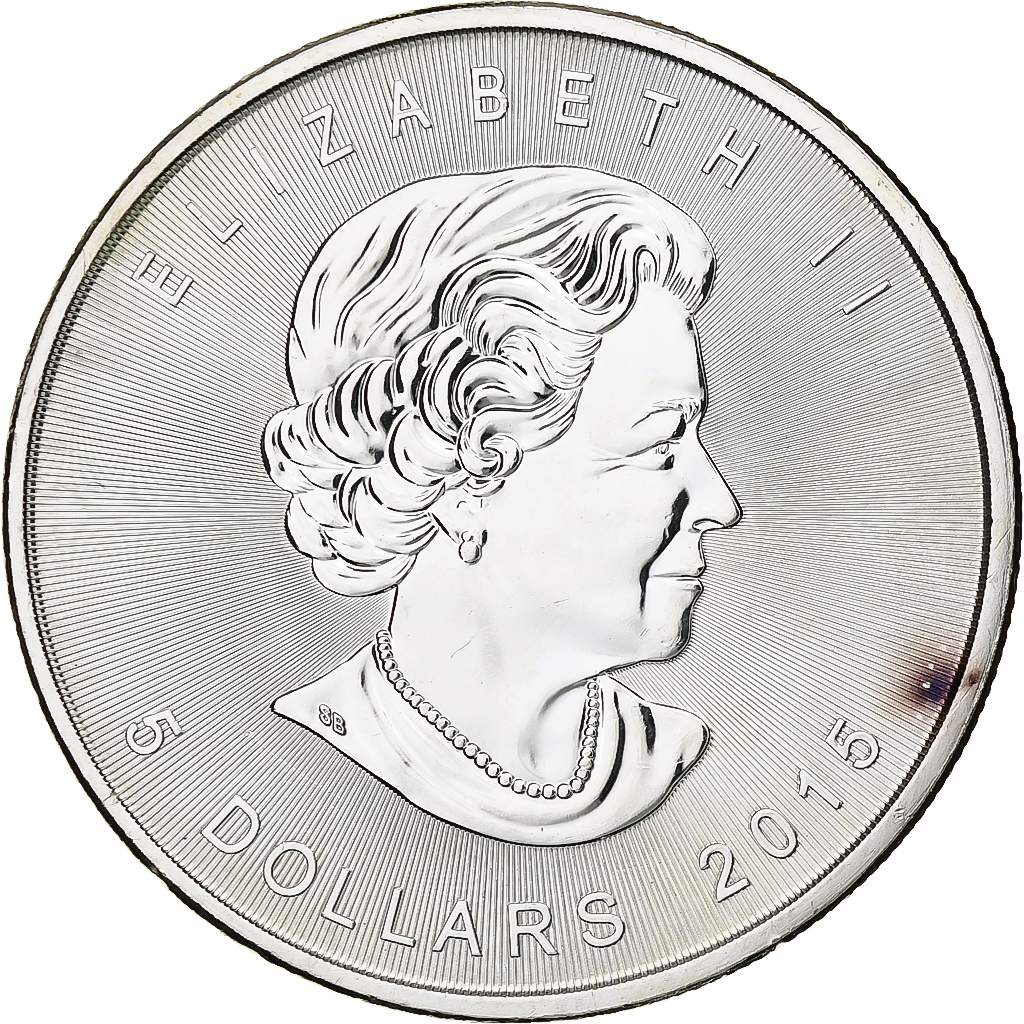 Canada, Elizabeth II, 5 dollars, 1 oz, Maple Leaf, 2015, Ottawa, Proof, Silver