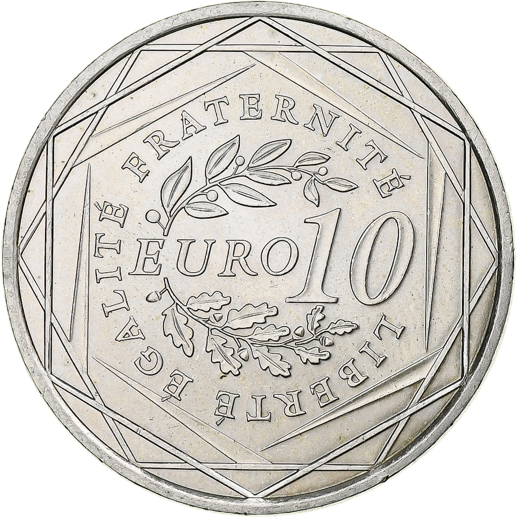 France, 10 Euro, 2009, Semeuse, MS(64), Silver, KM:1580