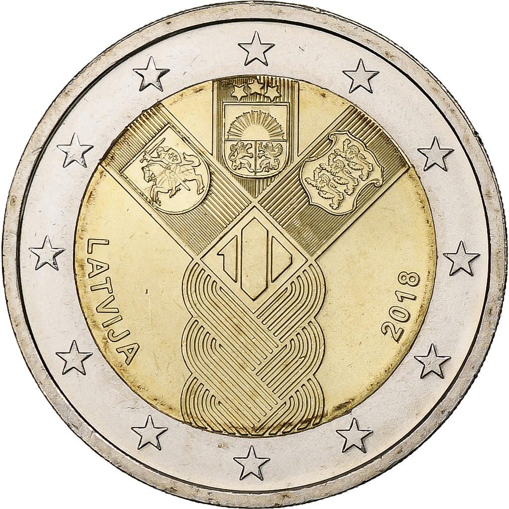 Latvia, 2 Euro, 2018, Bi-Metallic, MS, KM:New