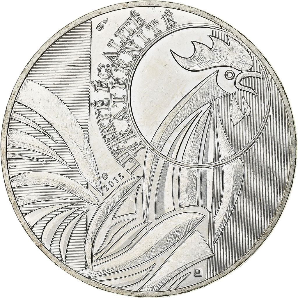 France, 10 Euro, Coq, 2015, Monnaie de Paris, Argent, SPL+