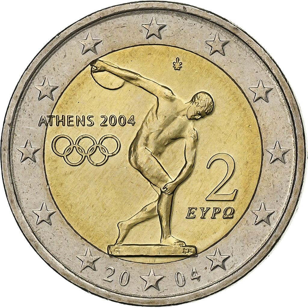 Griechenland, 2 Euro, 2004, Athens, Bi-Metallic, UNZ, KM:188