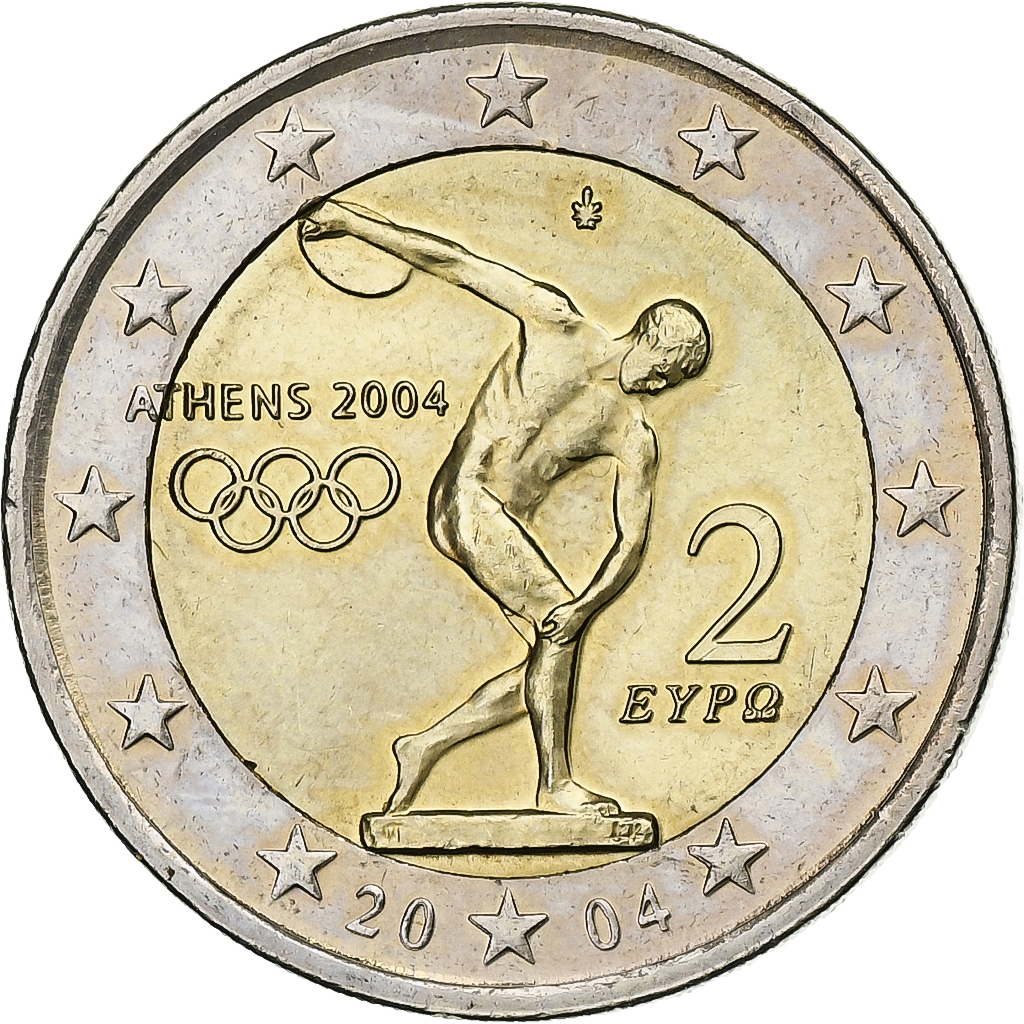 Griechenland, 2 Euro, 2004, Athens, Bi-Metallic, UNZ, KM:188
