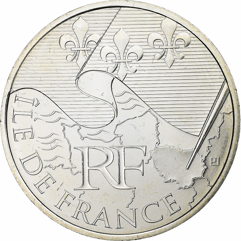 France, 10 Euro, Euros des régions, Ile De France, 2010, Paris, Silver