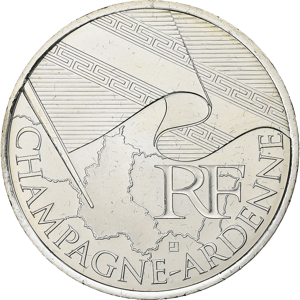 France, 10 Euro, Euros des régions, Champagne-Ardenne, 2010, Paris, Silver