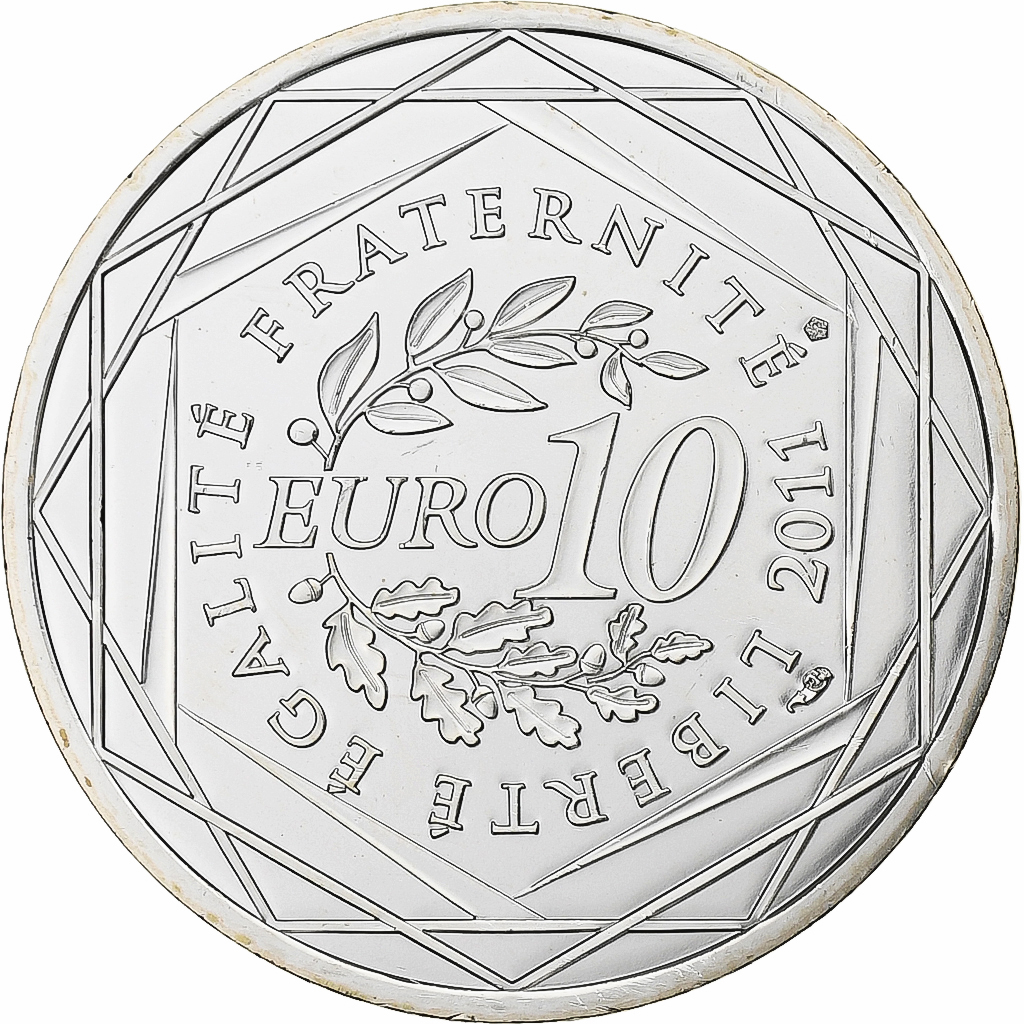 France, 10 Euro, Euros des régions, Centre, 2011, Paris, Argent, FDC, KM:1732