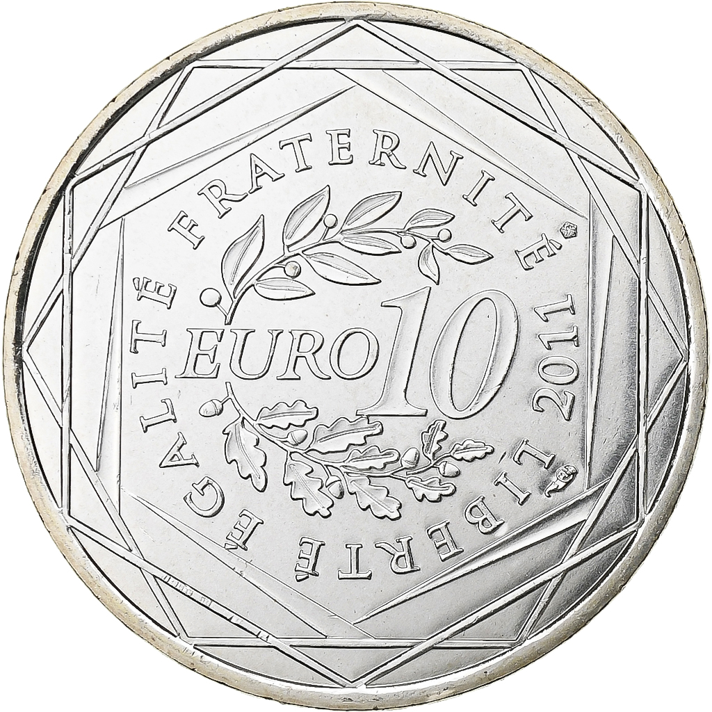 France, 10 Euro, Euros des régions, Lorraine, 2011, Paris, Silver, MS(65-70)