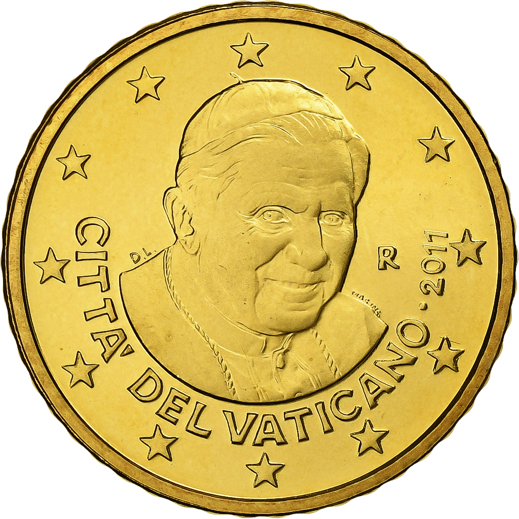 VATICAN CITY, Benedict XVI, 50 Euro Cent, 2011, Rome, Brass, UNC, KM:387