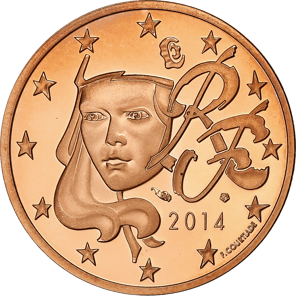 France, 5 Euro Cent, 2014, Copper Plated Steel, UNC
