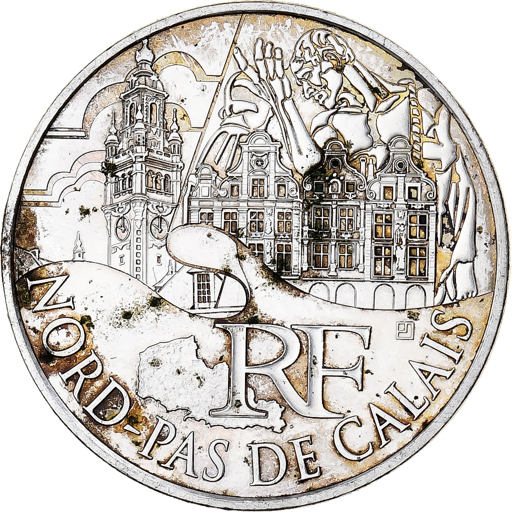 France, 10 Euro, Euros des régions, Nord-Pas De Calais, 2011, Paris, Argent