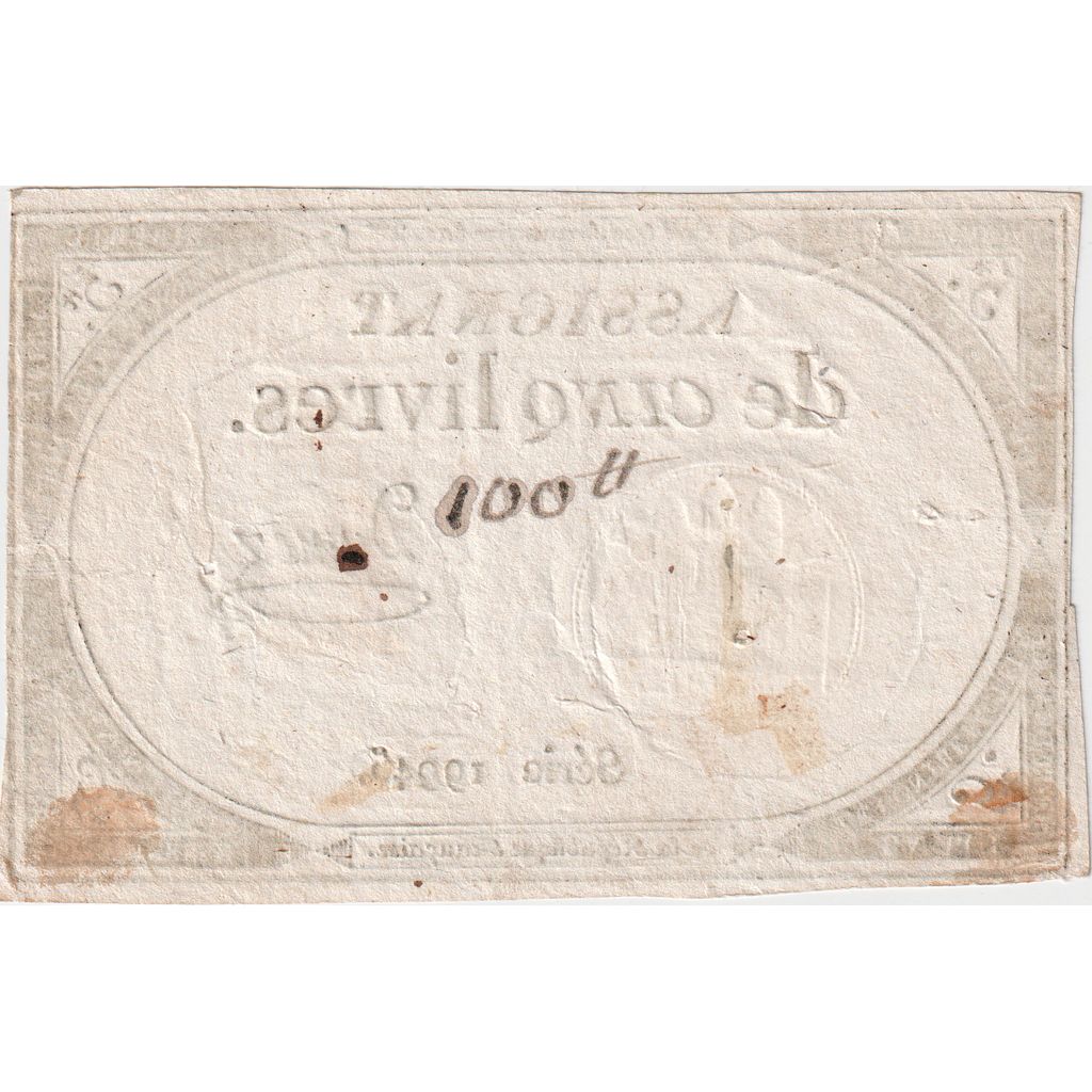 France, 5 Livres, 10 brumaire de l'an 2 - (31 octobre 1793), 19945, AU(50-53)