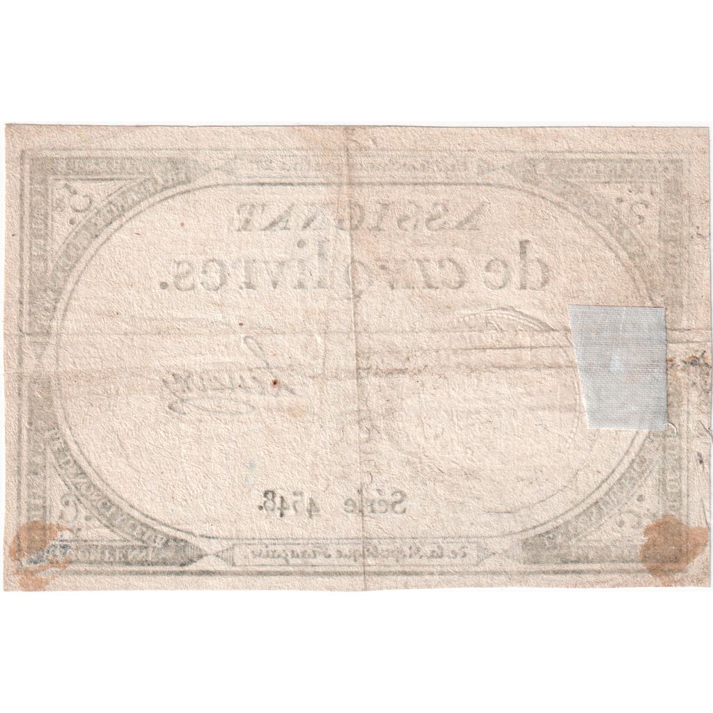 France, 5 Livres, 10 brumaire de l'an 2 - (31 octobre 1793), 4548, AU(50-53)