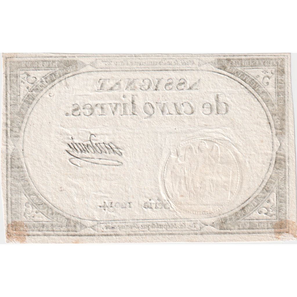 France, 5 Livres, 10 brumaire de l'an 2 - (31 octobre 1793), 12014, AU(55-58)