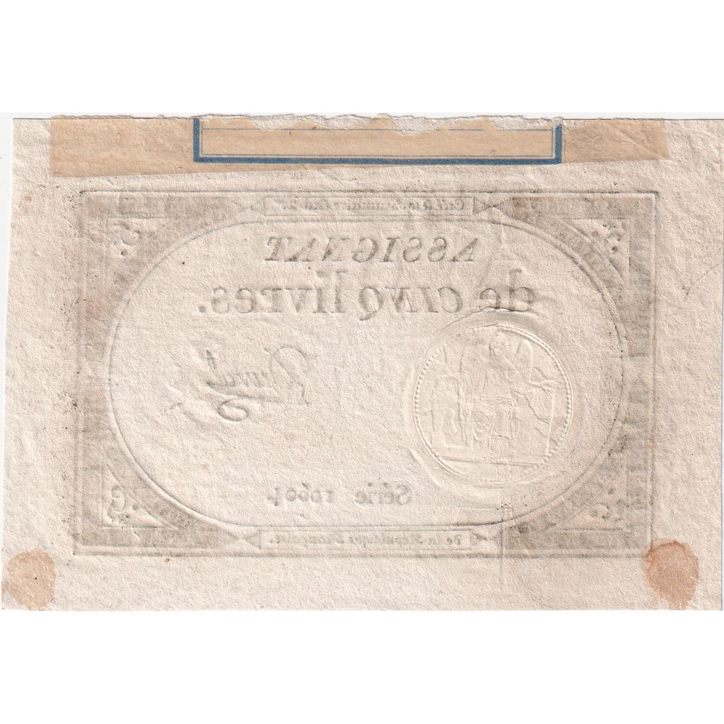 France, 5 Livres, 10 brumaire de l'an 2 - (31 octobre 1793), 10604, AU(55-58)