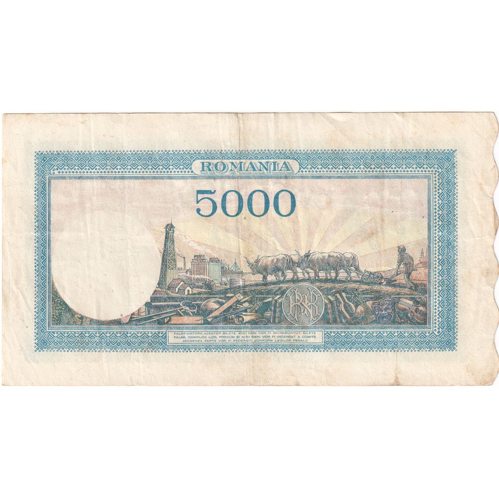 Romania, 5000 Lei, 1944-12-15, EF