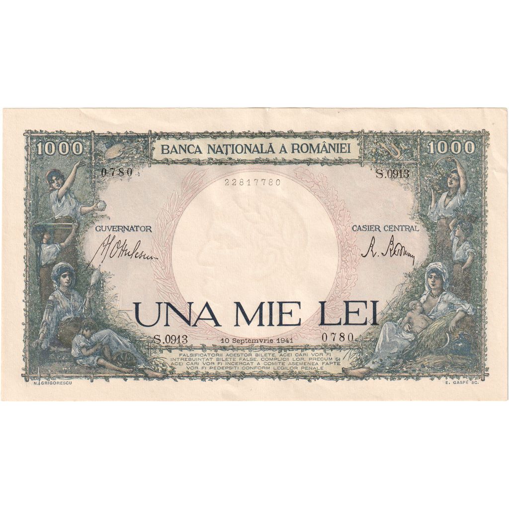 Romania, 1000 Lei, 1941-09-10, UNC