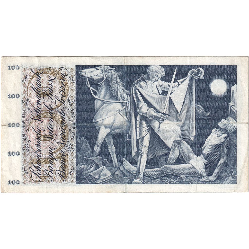 Switzerland, 100 Franken, 1972-01-24, EF(40-45)