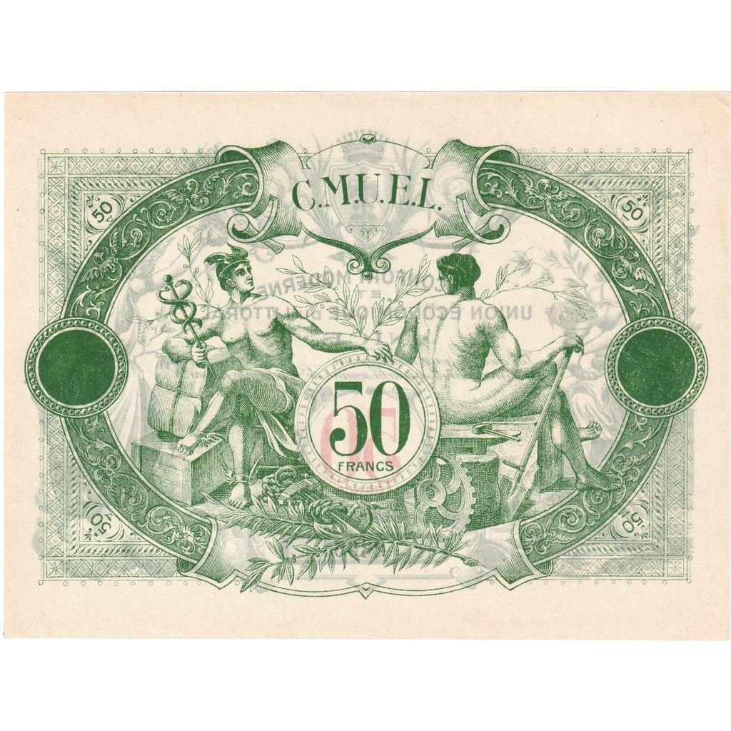 City of Nice, 50 Francs, C.M.U.E.L., UNC(63)