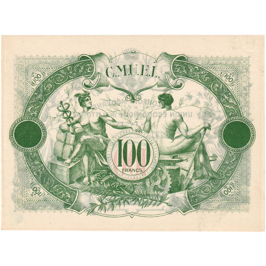 City of Nice, 100 Francs, C.M.U.E.L., UNC(63)