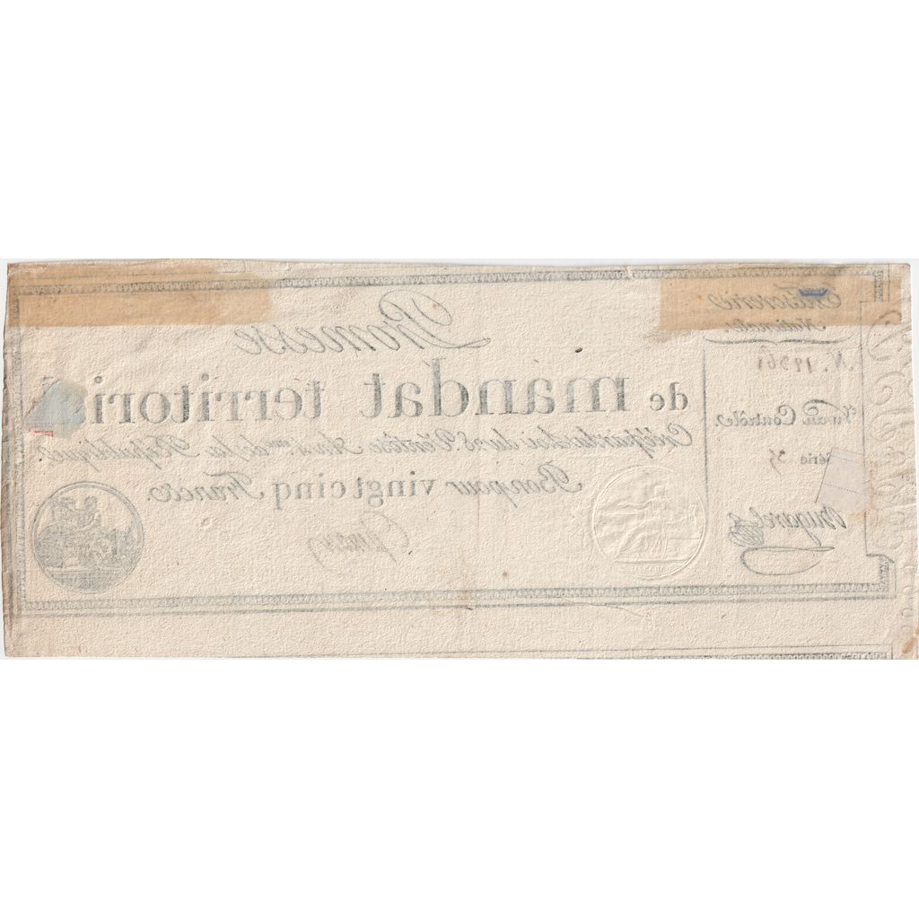 France, 25 Francs, 1796-03-18, 35, AU(50-53)