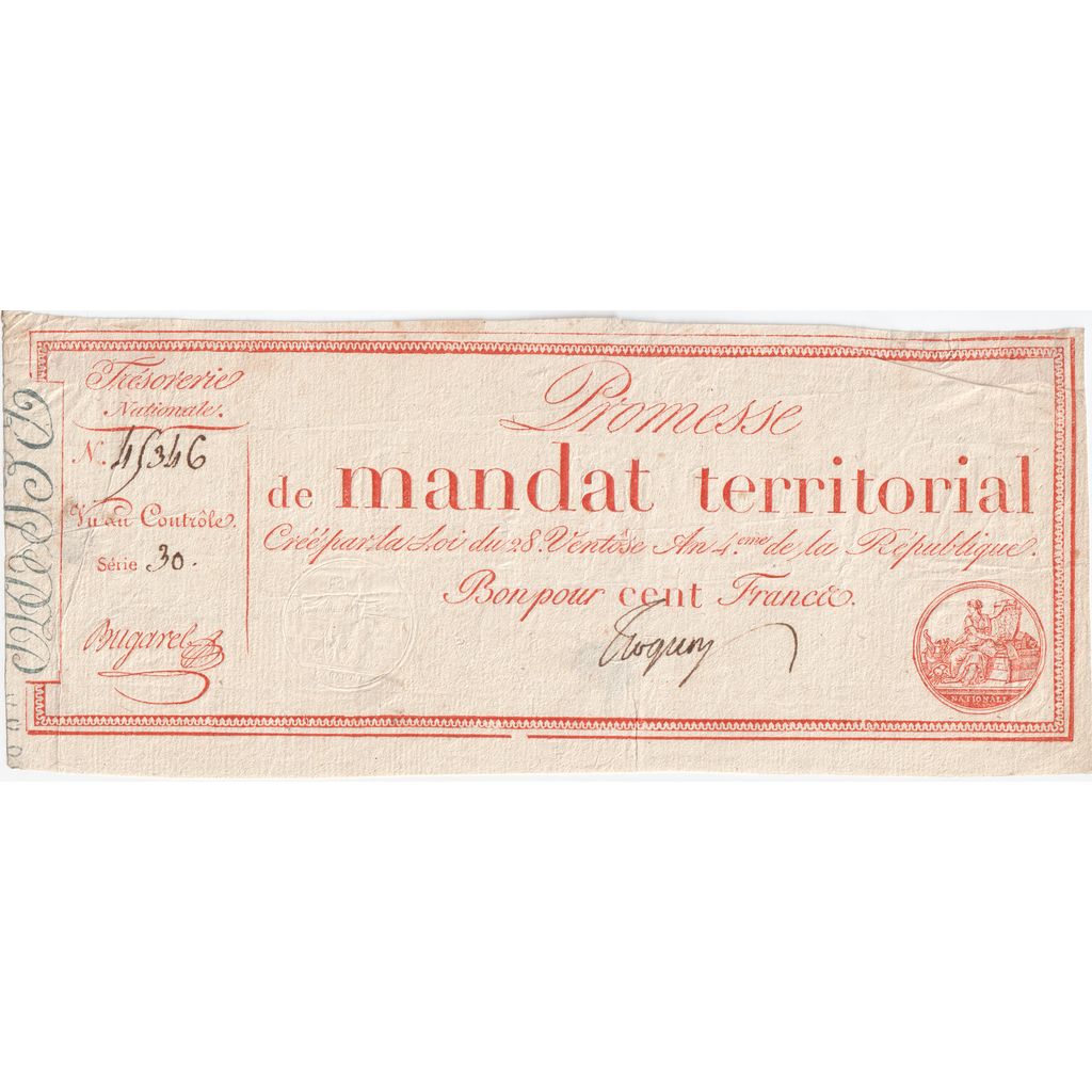 France, 100 Francs, 1796-03-18, 30, EF(40-45)