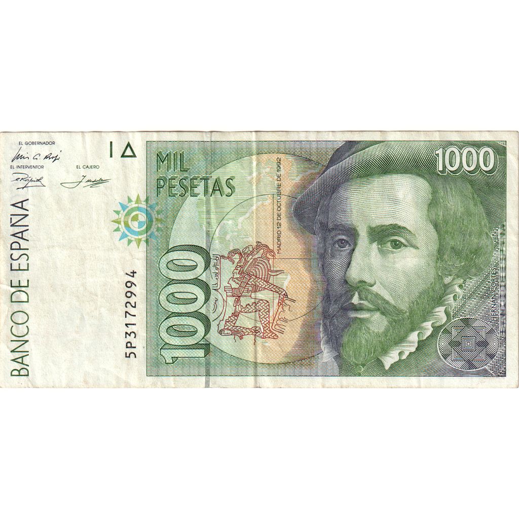Spain, 1000 Pesetas, 1992-10-12, EF