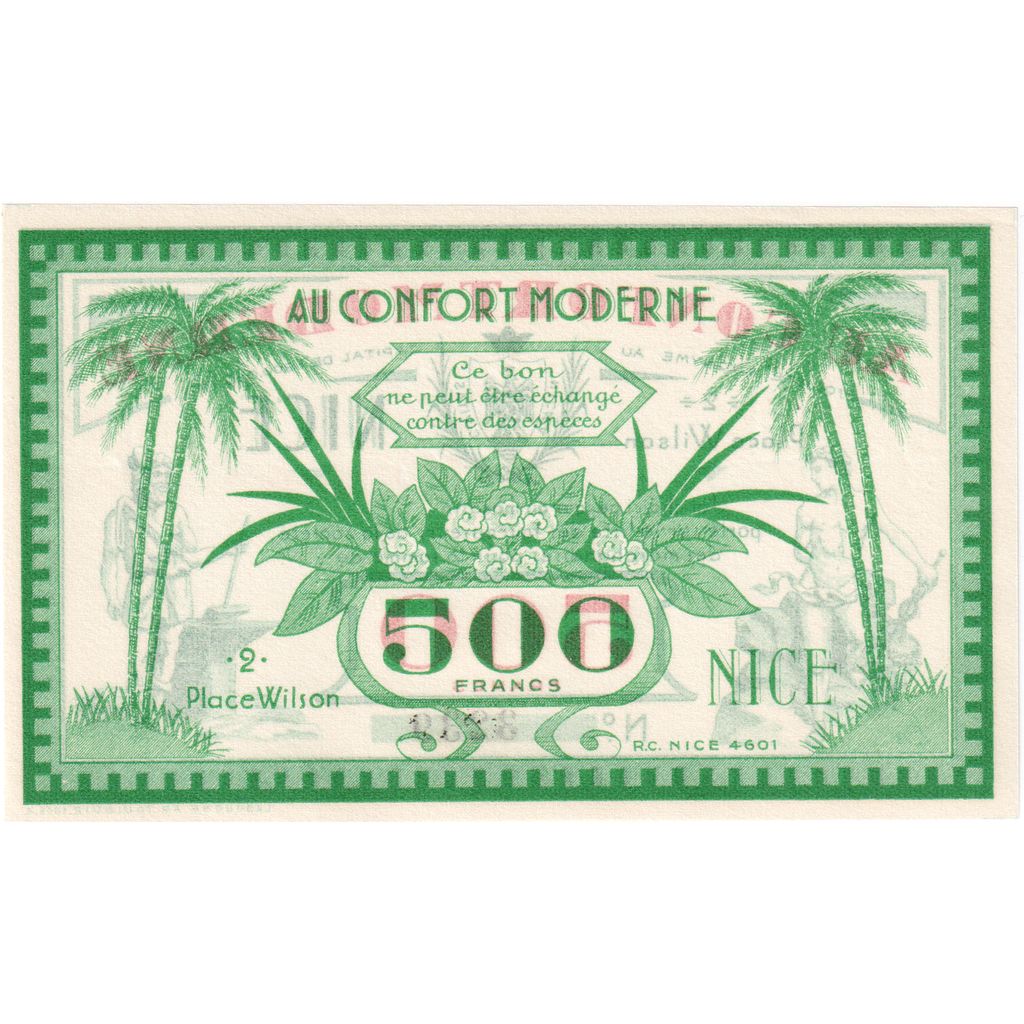 France, 500 Francs, ND(1930-1940), Au Confort moderne, Nice, AU(55-58)