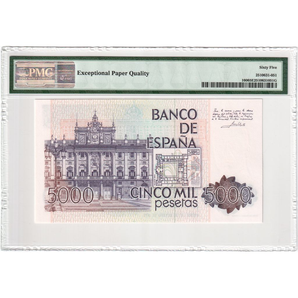 Spain, 5000 Pesetas, 1979-10-23, UNC 65 EPQ, PMG